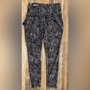 ZELOS Black Snake Patterned Leggings, Size 1X NWT